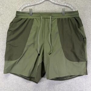 Lululemon Elevated Shorts Mens XL Green 9in Run Training Elastic Waist Athletic